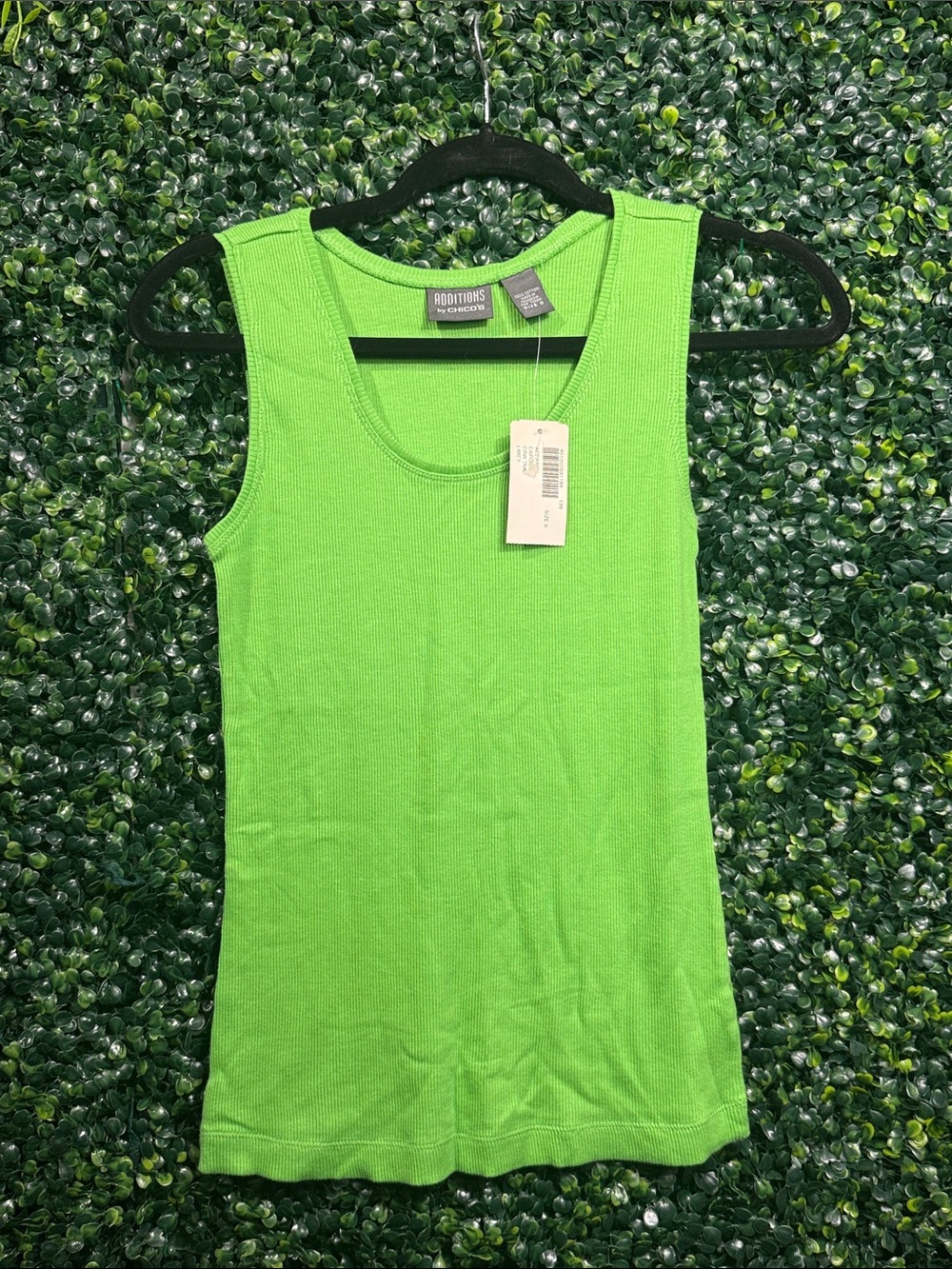 Chico's Bright Lime Ribbed Tank Top
